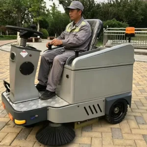 Commercial Floor Sweeper Machine Multifunctional Ride on Sweeper with 60L Waste Bin and Long Runtime Battery