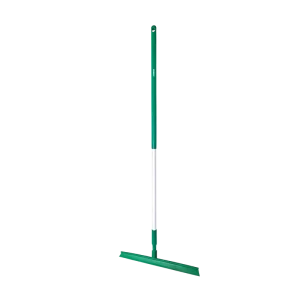Commercial Food-Safe Silicone Floor Squeegee with Long Aluminium Handle for Factory and Cleanroom Cleaning