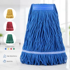 Commercial Grade Cotton Yarn Mop Head Multi Color Options Super Water Absorbing Wet Mop Refill For Hotel & Mall