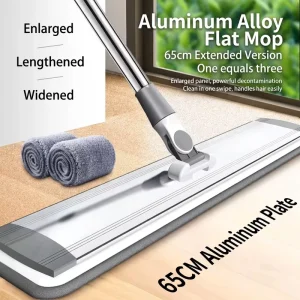 Commercial Grade Large Flat Mop Heavy Duty Stainless Steel Floor Mop for Office and Hotels