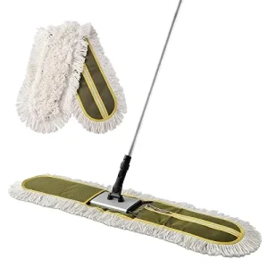 Commercial Heavy-Duty Floor Duster Mop with Long Steel Handle and Round Head for Gym, Household, and Hotel Cleaning