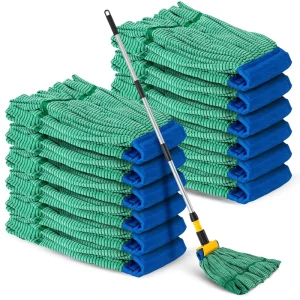 Commercial Heavy Duty Industrial Microfiber Mop with Long Handle Replacement Head for Wet Floor Cleaning