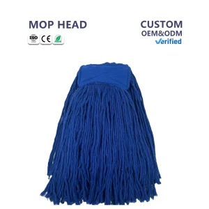 Commercial Looped-End Cotton Blend String Mop Head Refill with Extendable Handle and Stainless Tray