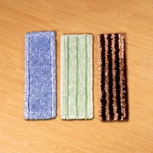 Commercial Microfiber Mop Refill, White and Blue, Wet and Dust Mopping Replacement for Floors and Windows