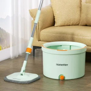 Commercial Mop and Bucket Set 360-Degree Spin Mop Steel Design for Floor Cleaning