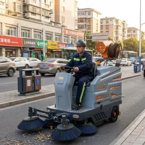 Commercial Outdoor Sweeper Machine with 1850mm Sweeping Width and 5 Brushes