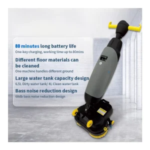 Commercial Rechargeable Dual Brush Tile and Carpet Cleaning Floor Scrubber Machine