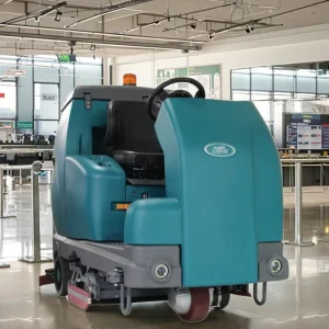 Commercial Ride On Electric Floor Scrubber Cleaning Machine Battery Powered Burnishing New Condition