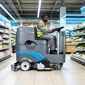 Commercial Ride-On Floor Scrubber Machine with 700mm Brush