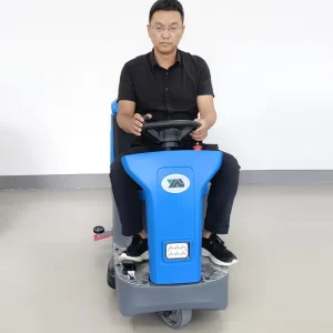 Commercial Ride-On Floor Scrubbing Machine for Large-Area Warehouse and Parking Lot Cleaning