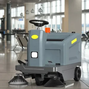 Commercial Ride-On Floor Sweeper and Scrubber with Waste Bin