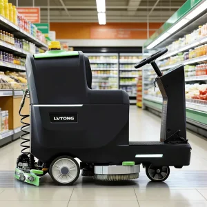 Commercial Ride on Floor Scrubber Machine 85L Clean Water Tank 90L Recovery Tank Double Brush