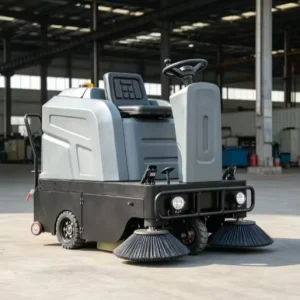 Commercial Ride on Floor Sweeper 1250mm Battery Powered Cleaning Machine for Factory Workshop Industrial Floor Cleaning