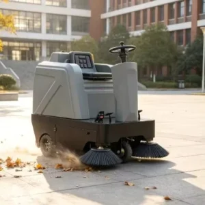 Commercial Ride on Floor Sweeper for Schools Universities Campus Squares Battery Powered Outdoor Cleaning Equipment