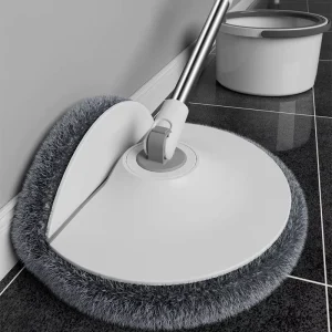 Commercial Spin Mop Cleaning Set with Telescopic Steel Handle, Dirty-Water Separation and Water-Saving Design