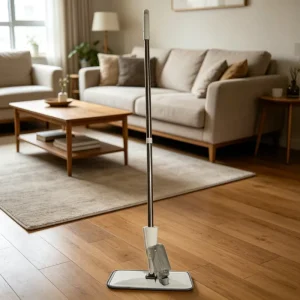 Commercial Stainless Steel Handle Water Spray Mop with Reusable Pads for Office and Hotel Use
