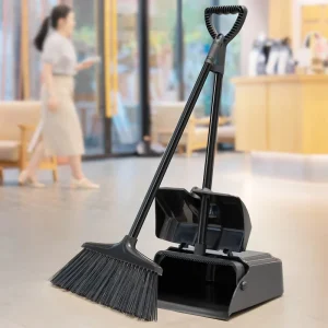 Compact Broom and Dustpan Cleaning Set for Home Kitchen and Bathroom