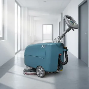 Compact Cab GIYO X3 Tile Floor Scrubber Machine 910mm Length for Small Elevator Tile Access