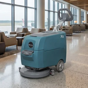 Compact Cab X5 Tile Floor Scrubber Machine 910mm Length for Small Hotel Tile Cubicles