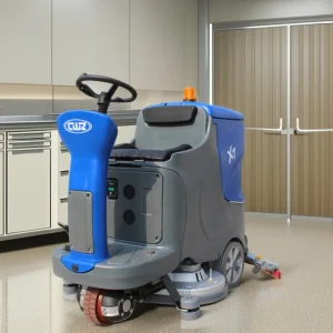 Compact Electric Double Scrubbing Floor Sweeper Small Ride-On Cleaning Machine for Commercial and Industrial Use