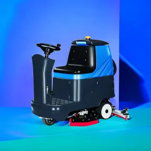 Compact Electric Ride-On Brush Floor Scrubber Machine for Hotels, Garment Shops, and Manufacturing Plants