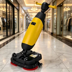 Compact Floor Scrubber Dryer with Dual Brush System for Small and Medium Areas