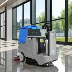 Compact Mobile Ride-On Floor Scrubber Machine