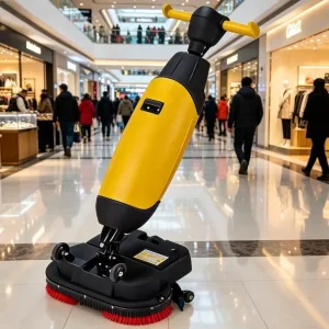 Compact Walk-Behind Floor Scrubber for Office School and Retail Store Cleaning