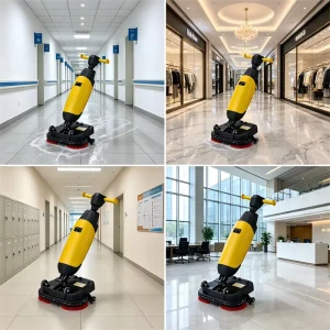 Compact Walk-Behind Floor Scrubber for Small and Medium Spaces