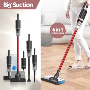 Cordless 6-in-1 Handheld Wet and Dry Vacuum Cleaner with Mop Function for Home and Car