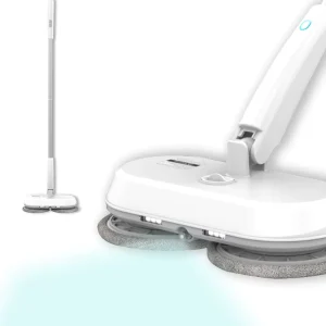 Cordless Electric Floor Mop Dual-Spin Mopper with 200ML Water Tank and LED H