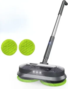 Cordless Electric Mop with Spray Water Detachable Water Tank Lightweight Electric Spin Mop with LED Lights