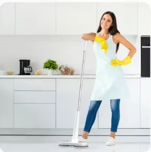 Cordless Electric Mop with Telescopic Handle Microfiber Mop Head High Capacity Self Wringer for Wet Dry Floor Cleaning