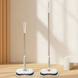 Cordless Electric Spin Mop with 80ml Water Tank and Adjustable Rod