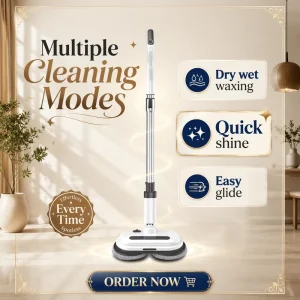 Cordless Electric Spray Mop with Detachable Battery Pack, 300mL Water Tank and LED Lights