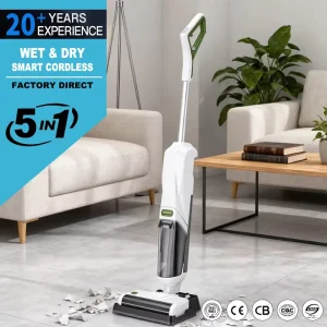 Cordless Handheld Wet and Dry Vacuum Cleaner with 3-Minute Fast Drying for Home Tile Floors