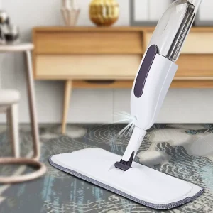 Cordless Spray Mop with Microfiber Pads for Wood Floor Cleaning and Stain Removal