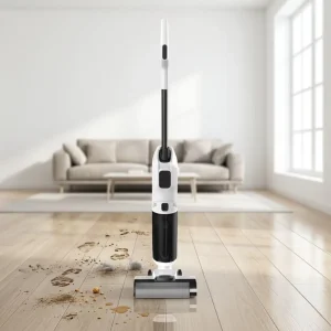 Cordless Upright Wet/Dry Vacuum Cleaner and Mop with HEPA Filter, Voice Assistant, Brushless Motor, LED Display, and Self-Cleaning