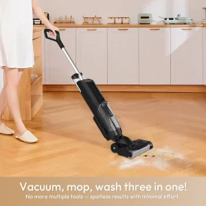 Cordless Wet and Dry Floor Washer Vacuum Mop with Brushless Motor, Strong Suction and Voice Assistant