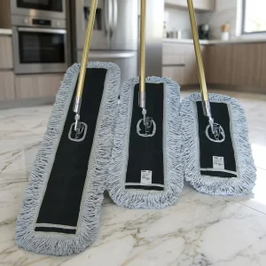 Cotton Fringed Dust Mop Metal Handle Lightweight Microfiber Mop Pad Multi Size Flat Head for Home and Commercial Floors