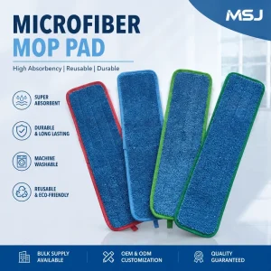 Custom Color Dust Mop Head Pad Floor Cleaning Microfiber Hook and Loop Mop Pad Refill