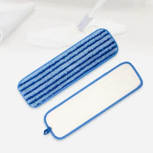 Custom Double Scrubbing Strip Microfiber Flat Mop Pad Refills with Stiff Bristles