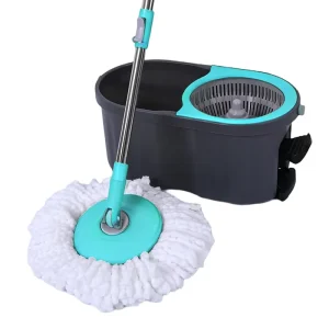 Custom Dual-Drive 360 Mop Microfiber Head Telescopic Steel Pole for Indoor Cleaning 80-90% Dehydration Rate