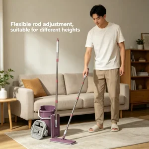 Custom Easy Wring Microfiber Household Hands Free 360 Rotating Magic Floor Mop for Home Cleaning