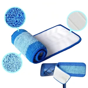 Custom Eco Friendly Aluminum Polyester Microfiber Flat Mop Pads Super Absorbent Wet Dry Replacement Heads for Household