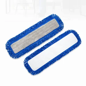 Custom Industrial Machine-Washable Dry Mop with Fringe Microfiber Mop Pad for Hardwood Floor Cleaning
