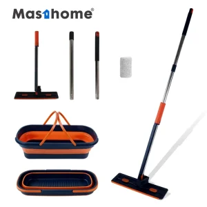 Custom Replaceable Microfiber Mop Insert Head with Reusable Pads for Floor Cleaning, with Bucket
