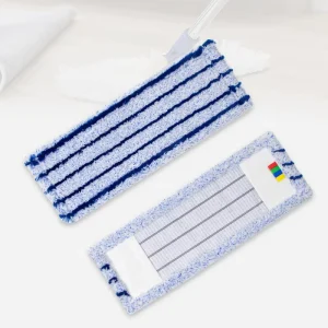 Custom Reusable Absorbent Striped Nylon Microfiber Flat Mop Head Refill with Pocket