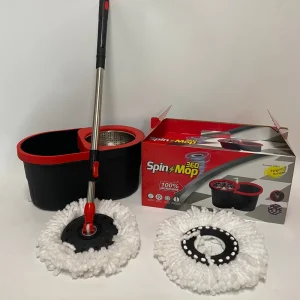 Customizable Long-Handle 360° Rotating Stainless Steel Spin Mop with Bucket
