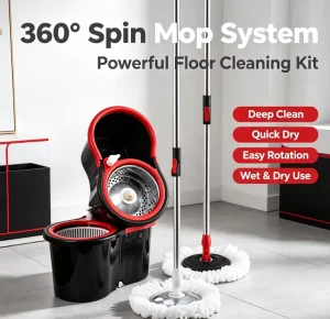Customized Newest Double Drive Spin Mops Best seller Modern Design 360 Degree Rotation Home Round Mop Cleaning Mop Set
